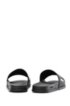 Italian-made slides with contrast logo, Black