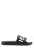 Italian-made slides with contrast logo, Black