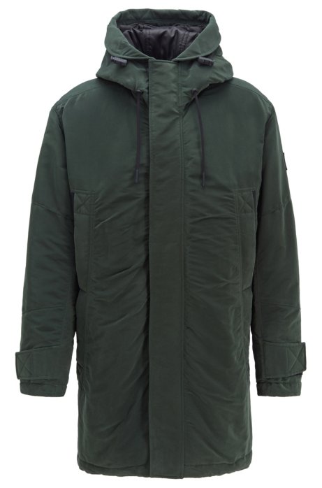 Relaxed-fit jacket in waxed fabric with PrimaLoft&reg; filling, Green