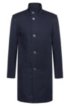 Extra-slim-fit coat in water-repellent cotton, Dark Blue