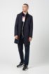 Extra-slim-fit coat in water-repellent cotton, Dark Blue