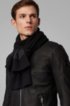 Two-tone ribbed scarf in a cotton blend, Black