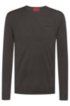 Slim-fit sweater in a merino-wool blend, Dark Green