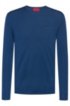 Slim-fit sweater in a merino-wool blend, Dark Blue