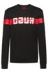 Regular-fit sweatshirt with retro-style logo, Black