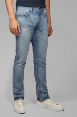 slim fit stonewash jeans