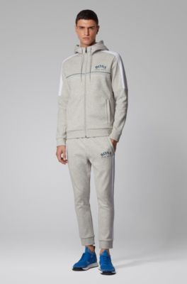 grey and blue hugo boss tracksuit