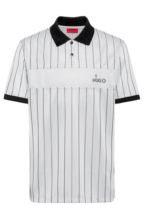 Regular-fit polo shirt with Berlin-inspired artwork, Patterned