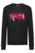 Regular-fit sweatshirt with new-season reversed logo, Black