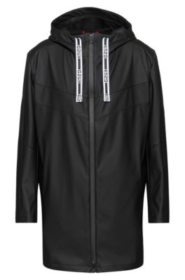 HUGO - Water-repellent hooded raincoat 