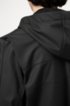 Water-repellent hooded raincoat with logo drawcords, Black