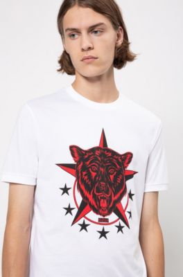 white and red hugo boss t shirt