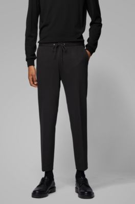 slim fit elasticated waist trousers