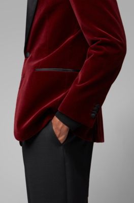 hugo boss red velvet jacket