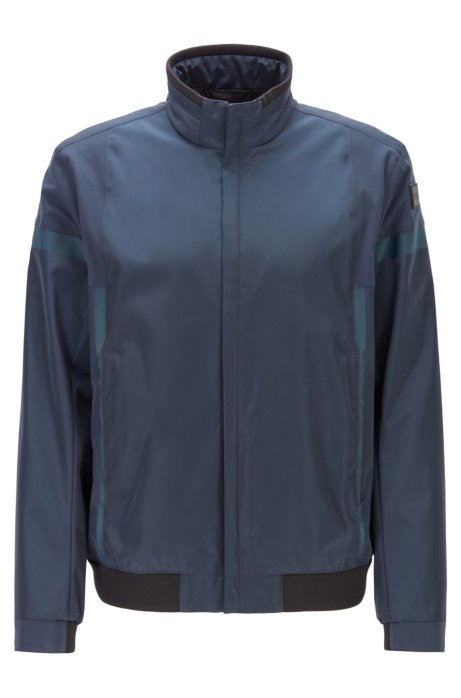 Zip-through jacket in water-repellent two-layer fabric, Dark Blue