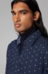 Regular-fit shirt with exclusive geometric print, Dark Blue