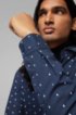 Regular-fit shirt with exclusive geometric print, Dark Blue