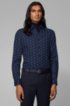 Regular-fit shirt with exclusive geometric print, Dark Blue