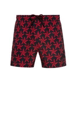 red boss swim shorts