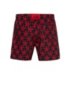 Quick-dry swim shorts with star print, Dark Red