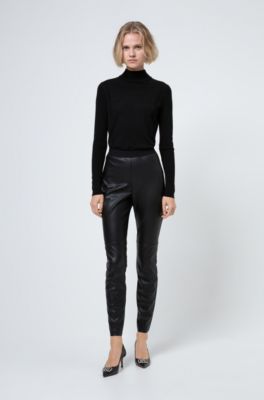 skinny fit leather trousers