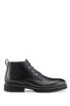 Leather desert boots with lug EVA sole, Black