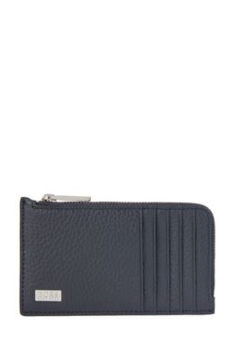 Zip-around wallet in grained Italian 