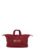 Logo holdall in structured nylon with detachable strap, Dark Red