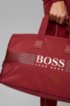 Logo holdall in structured nylon with detachable strap, Dark Red