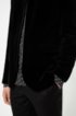 Regular-fit jacket in cotton velvet with front zip, Black