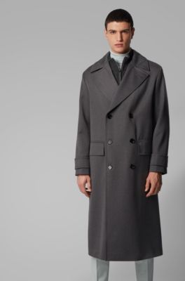 BOSS - Relaxed-fit virgin-wool coat 