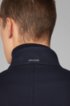 Slim-fit formal coat in water-repellent cotton, Dark Blue