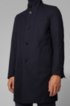 Slim-fit formal coat in water-repellent cotton, Dark Blue