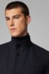 Slim-fit formal coat in water-repellent cotton, Dark Blue
