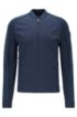 Zip-through sweater in stretch jersey with moisture management, Dark Blue