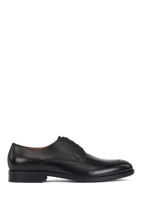 Italian-made Derby shoes in vegetable-tanned leather, Black