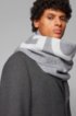 Logo-jacquard scarf in a brushed wool blend, Grey
