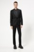 Extra-slim-fit tuxedo in patterned virgin-wool serge, Black