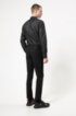 Extra-slim-fit tuxedo in patterned virgin-wool serge, Black