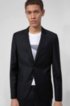 Extra-slim-fit wool-blend suit with metallic stripes, Black