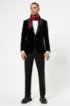 Slim-fit evening jacket in velvet, Black