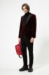 Slim-fit evening jacket in velvet, Dark Red