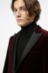Slim-fit evening jacket in velvet, Dark Red