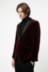 Slim-fit evening jacket in velvet, Dark Red