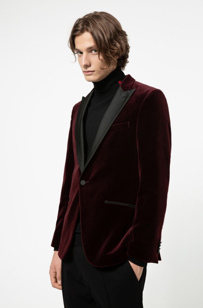 Slim-fit evening jacket in velvet
