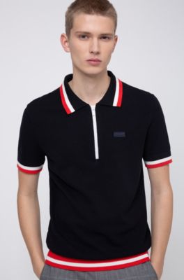 hugo boss zip up polo