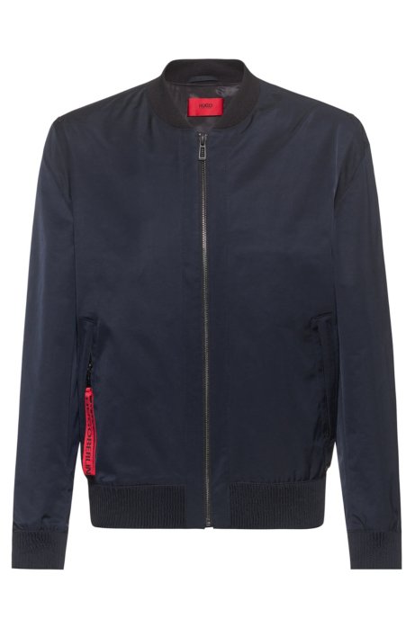 Water-repellent bomber jacket with detachable key ring, Dark Blue