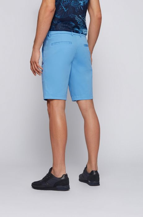 BOSS Mens Liem4-10 Slim-fit Shorts in Cotton-Blend Stretch Dobby