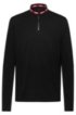 Regular-fit T-shirt with reverse-logo collar, Black