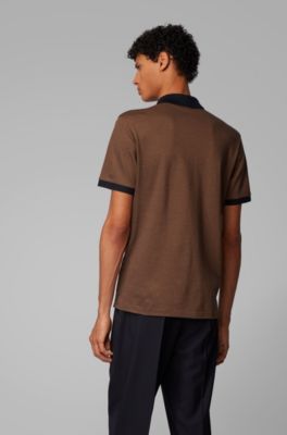polo marron hombre